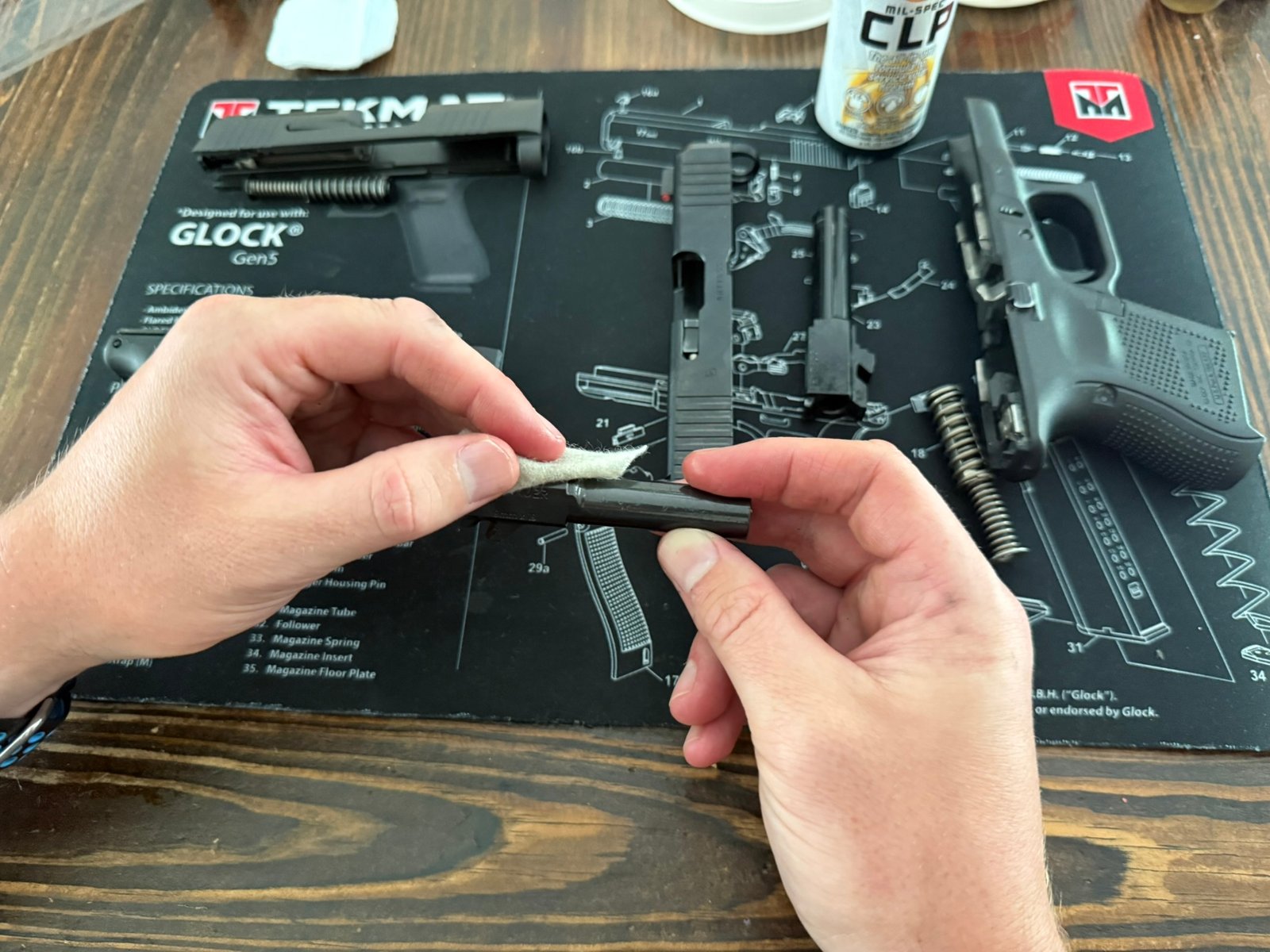 Cleaning the outside of the barrel