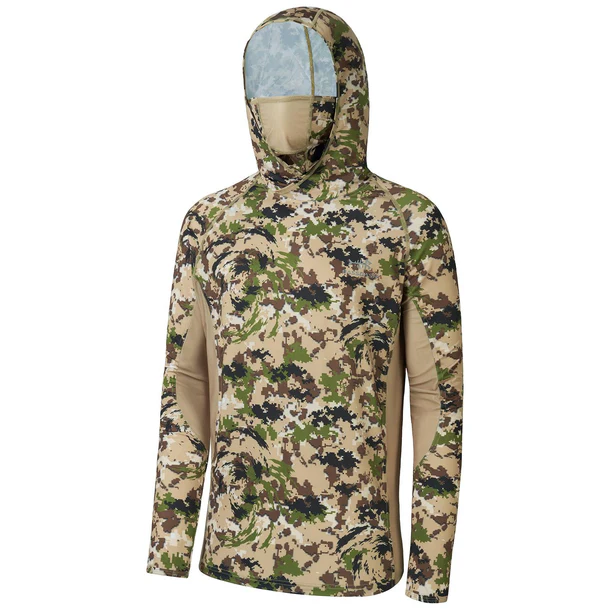 Mens UPF 50 Long Sleeve Hunting Hoodie with Mask