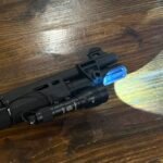 Using light in home defense shown with a shotgun-mounted weapon light providing illumination for positive identification indoors