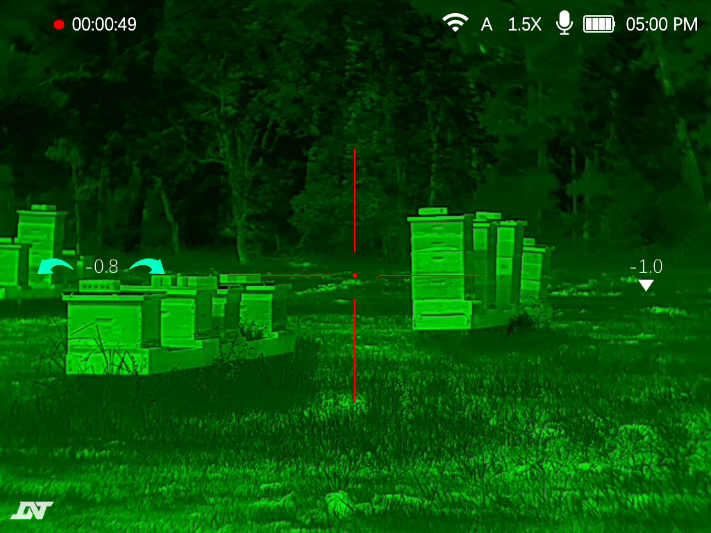 DNT Hydra HS635R thermal image showing heat signatures from active beehives